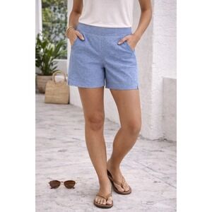 Tommy Bahama IslandZone Blue Chambray Shorts Women Sm Stretch Lightweight Resort
